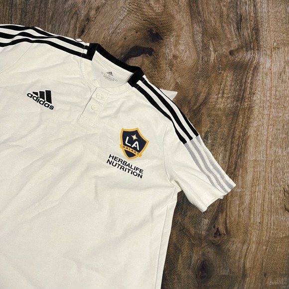Adidas LA Galaxy Short Sleeve Henley Shirt Small - Picture 2 of 4